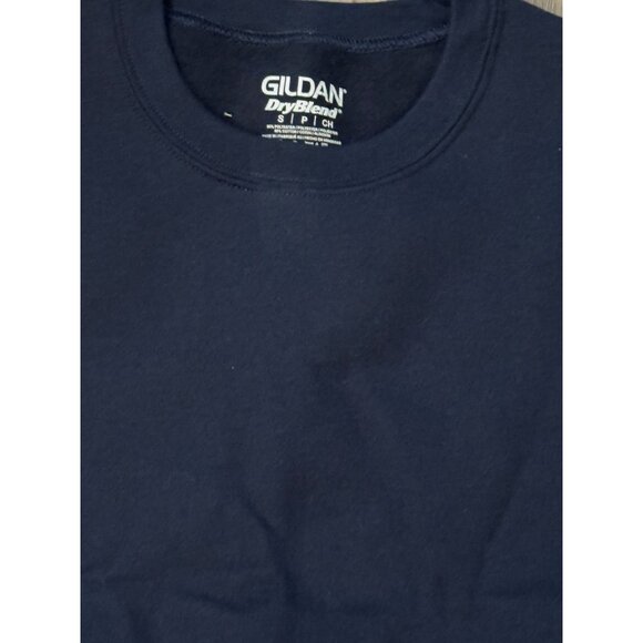 Gildan Dry  Blend Crewneck Sweatshirt S Navy Blue Cotton For Men - Picture 3 of 6